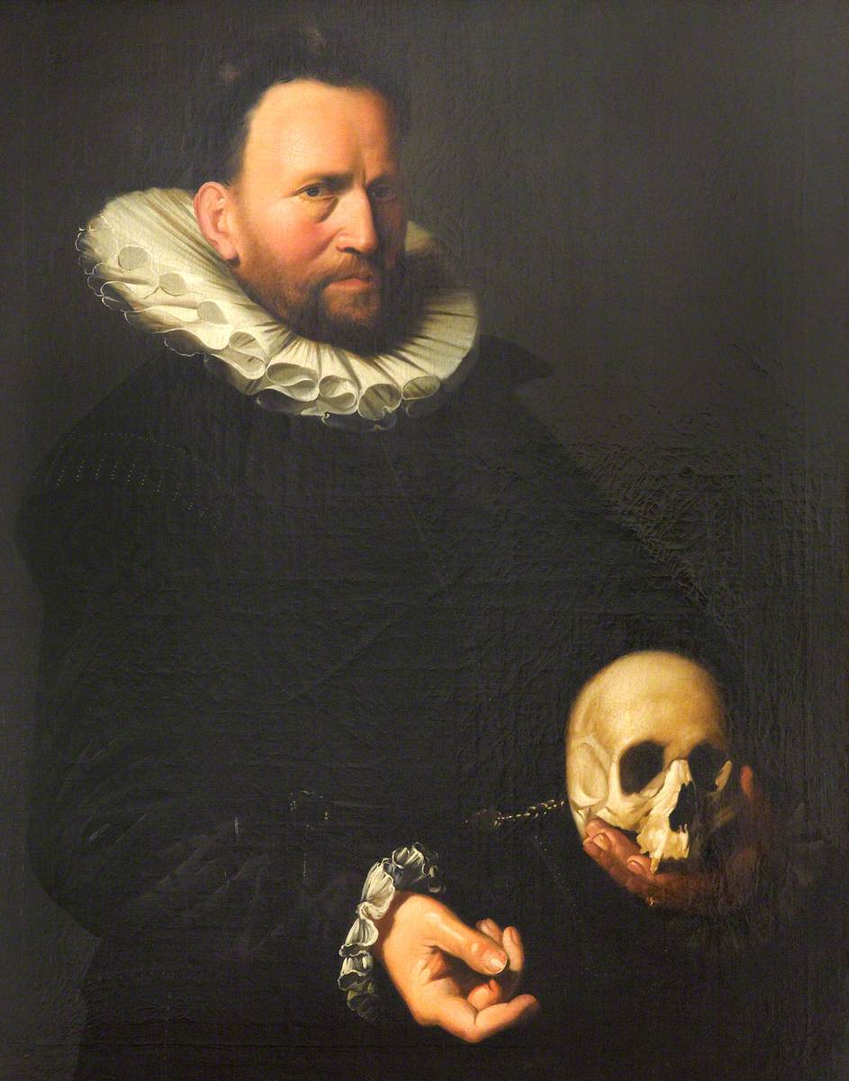 Portrait d'un homme tenant un crâne - Frans Hals
