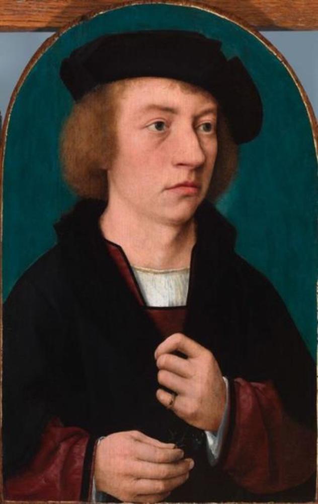 Siyah şapkalı genç adam portresi - Joos van Cleve