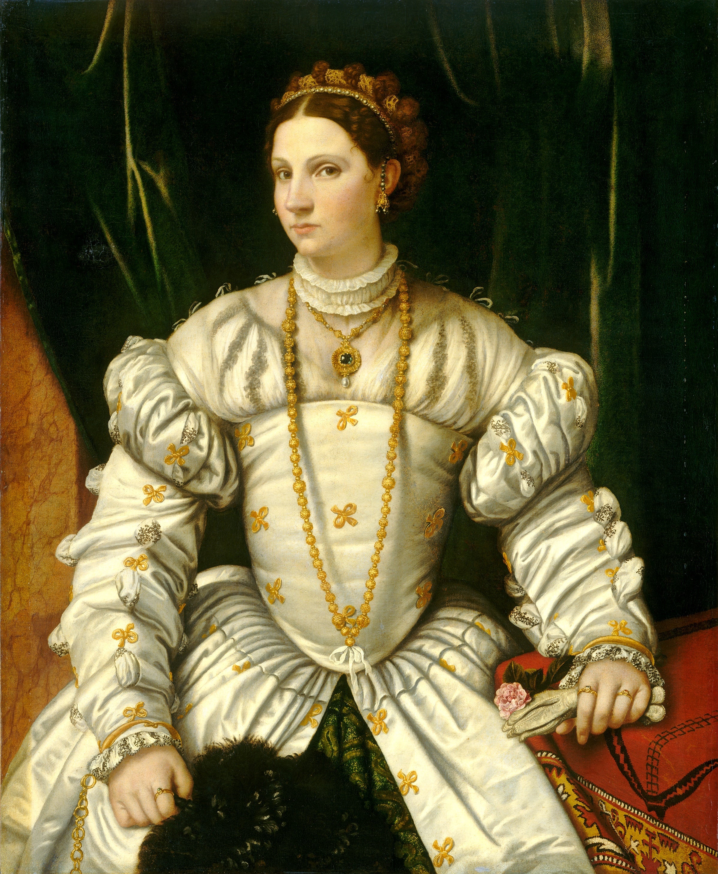 Portrait d’une dame en blanc peut-être Barbara Radziwill (1520/23-1551) reine de Pologne - Alessandro Bonvicino - Alpha