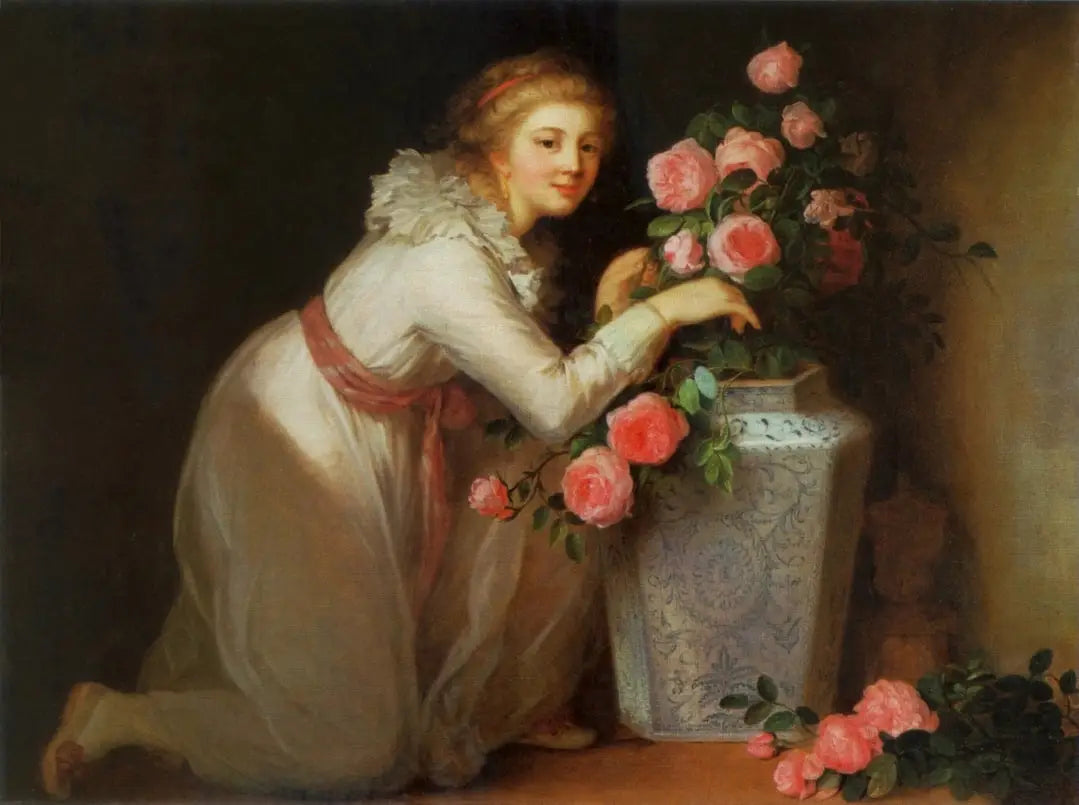 Portrait d’une dame faisant un bouquet. - Élisabeth Vigée Le Brun - Alpha Reproduction