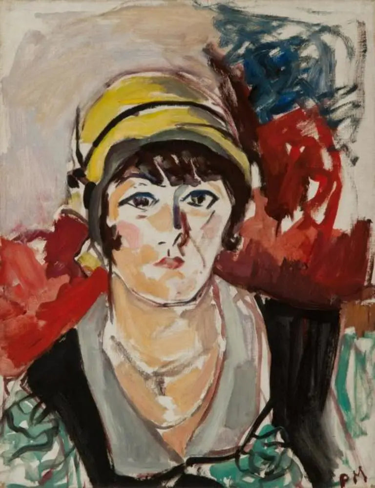 Sarı Şapkalı Bir Kadın Portresi - Piet Mondrian