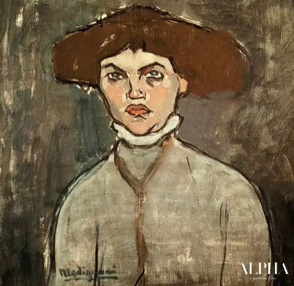 Portrait d'une jeune femme - Amedeo Modigliani - Reproductions de tableaux et peintures haut de gamme