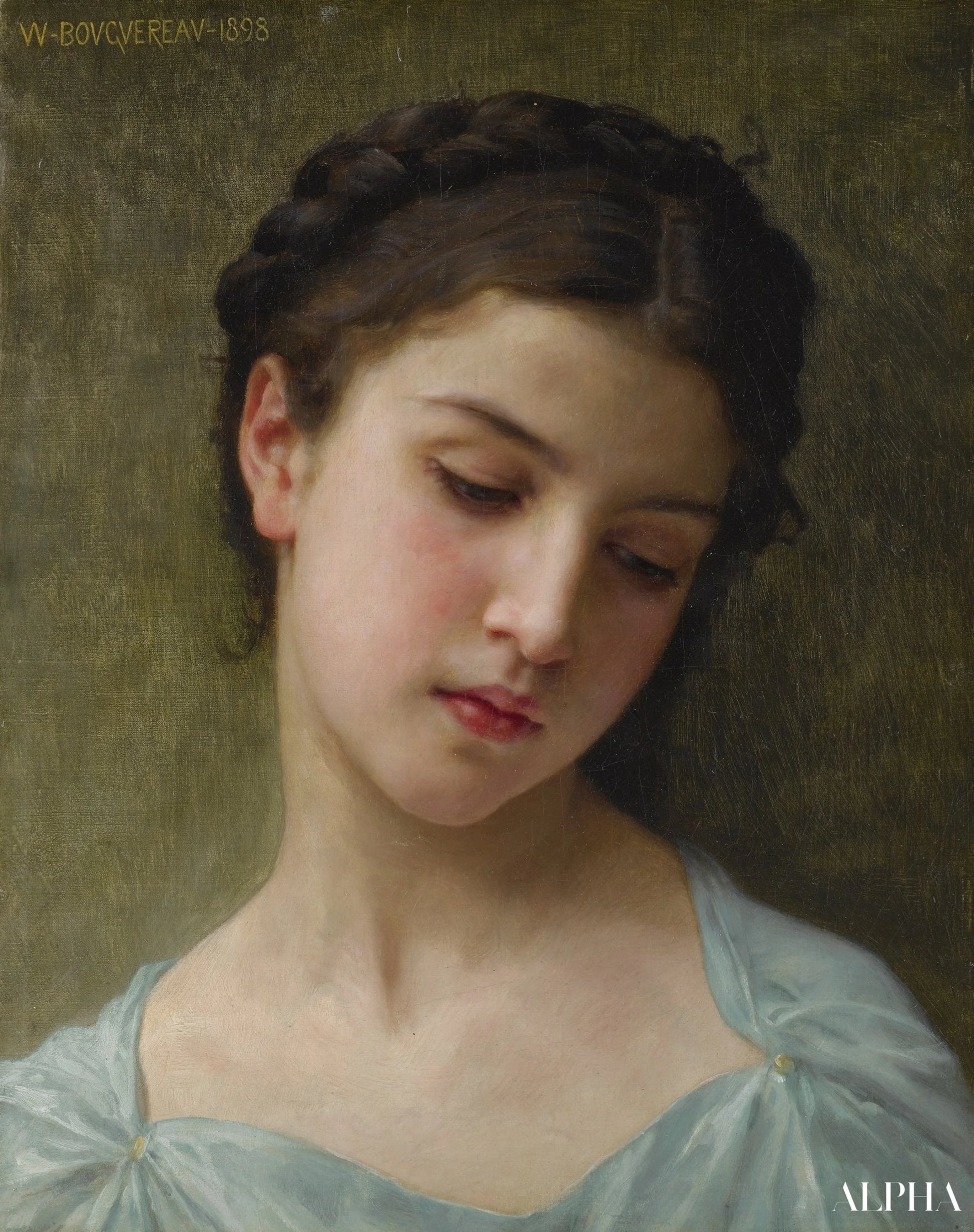 Portrait of a Young Girl by William Bouguereau - High-End Reproductions of Paintings and Artwork