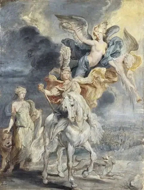 Marie de Médicis'in (1575-1642) Atlı Portresi ve Juliers Zaferi - Peter Paul Rubens