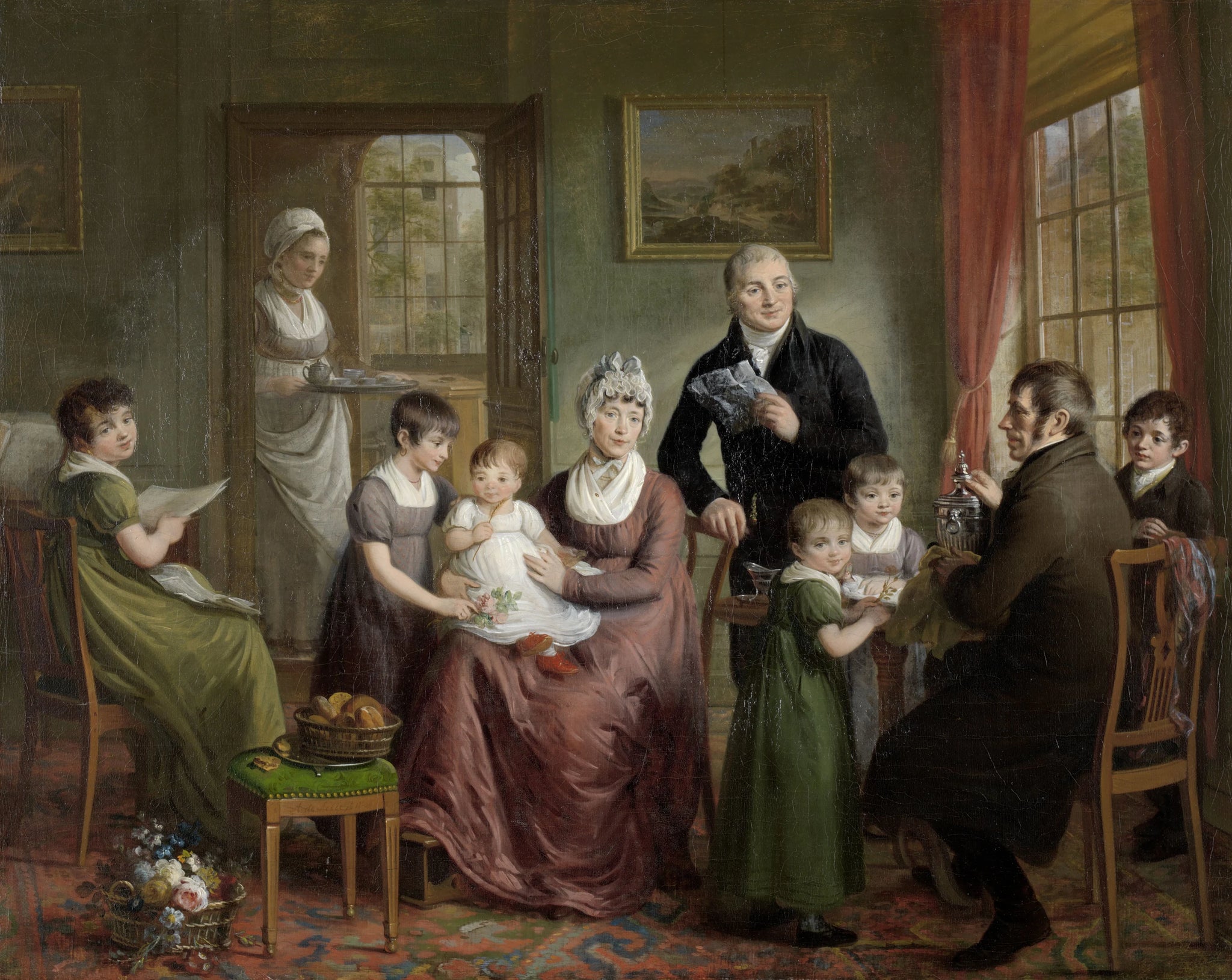 Portrait de famille d'Adrianus Bonebakker avec Dirk L. Bennewitz - Adriaan de Lelie