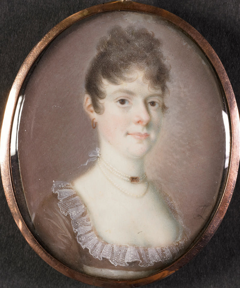 Portrait de femme au collier de perles - Leonardus Temminck