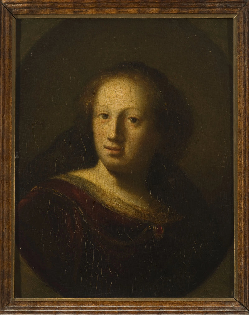 Bir kadın portresi, bir yakut kolye ile - Rembrandt