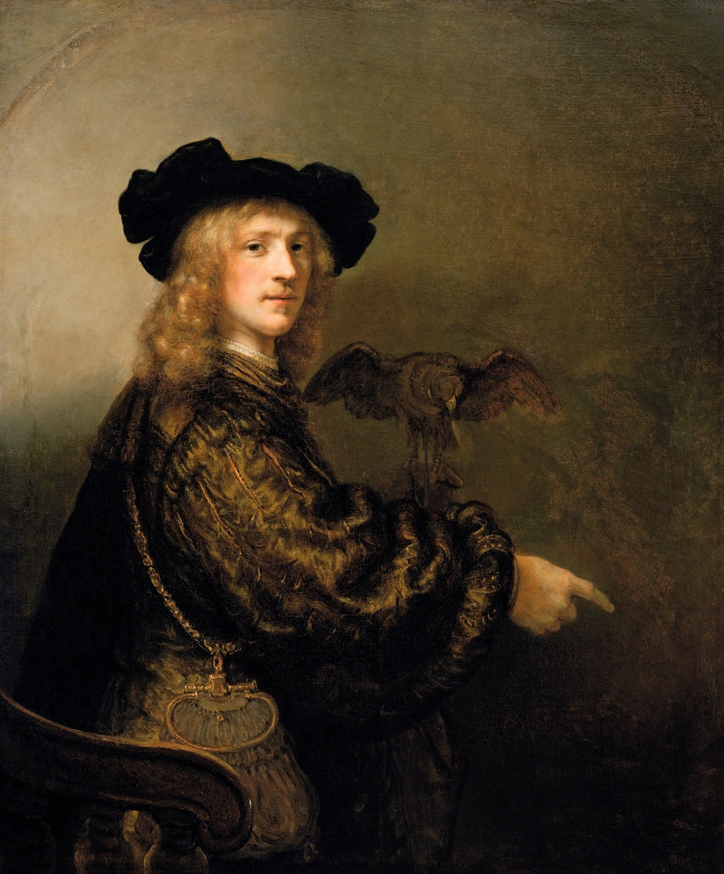 Bir Şahin ile Adam Portresi - Rembrandt