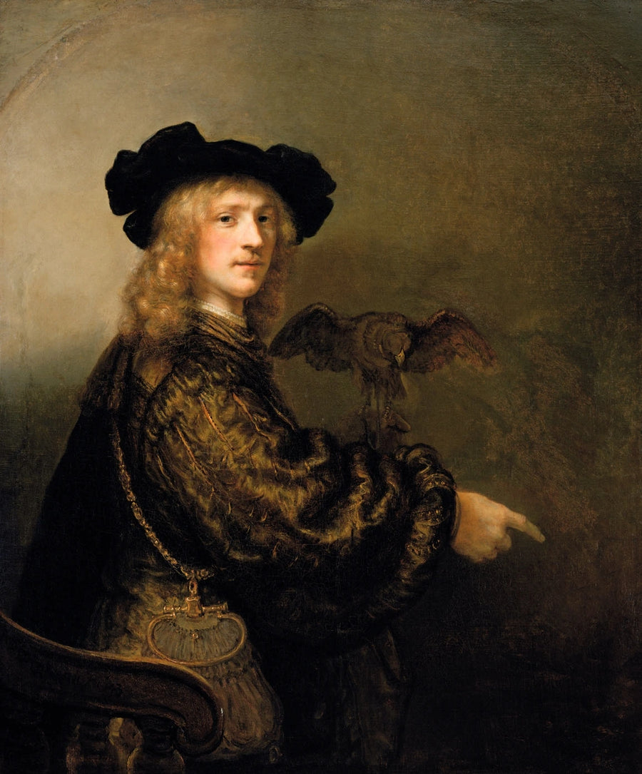 Bir Şahin ile Adam Portresi - Rembrandt