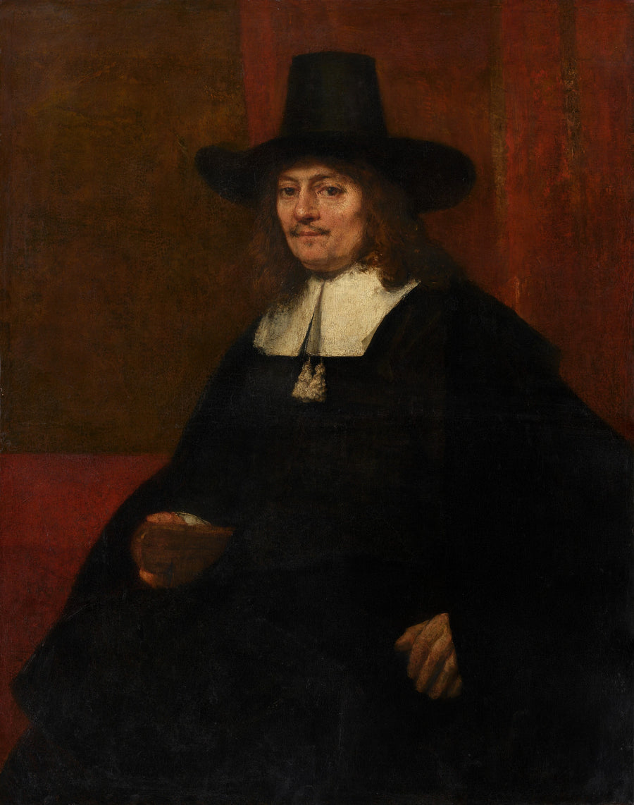 Silindirik şapka takan bir adamın portresi - Rembrandt