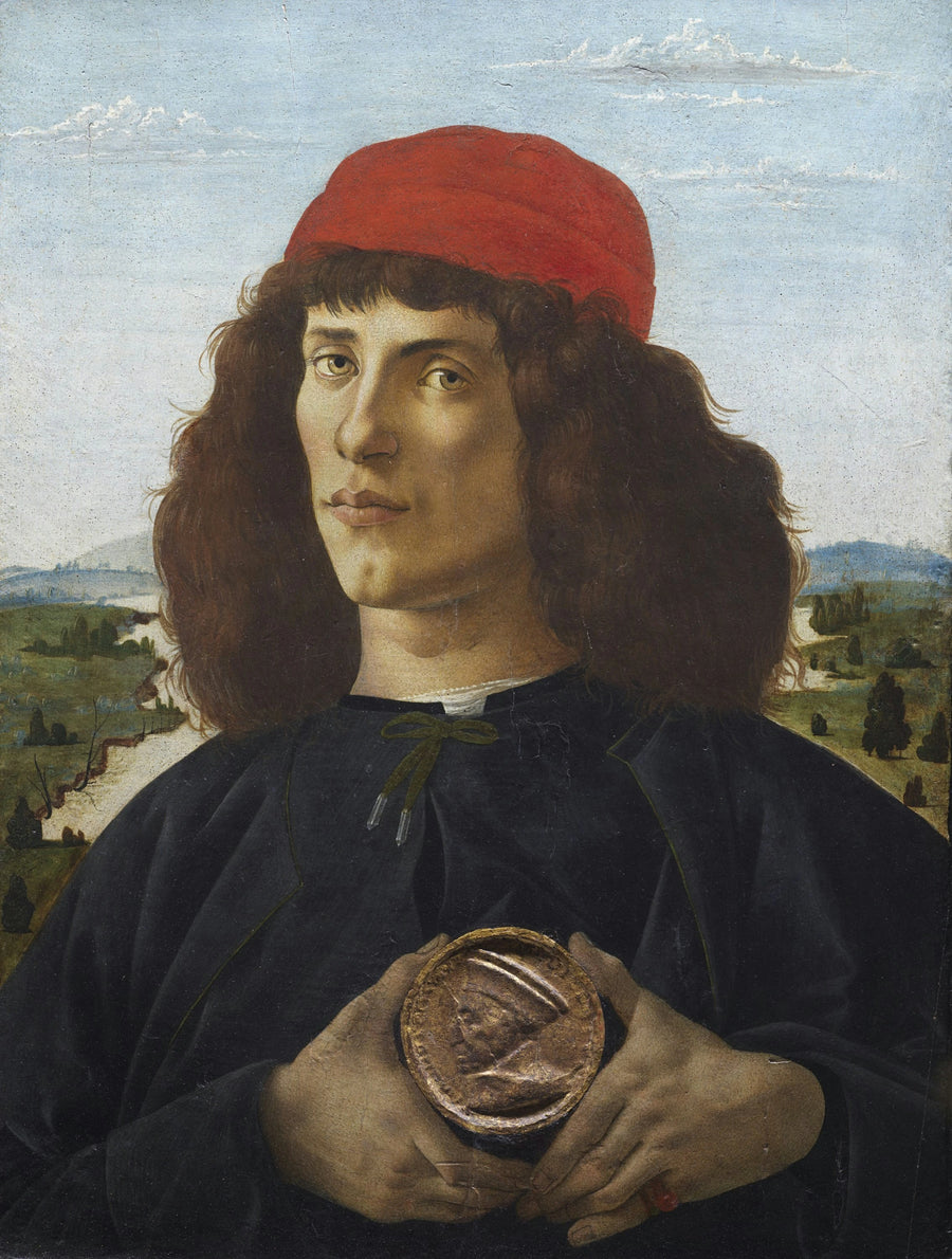 Cosme Eski'nin madalyasıyla erkek portresi - Sandro Botticelli
