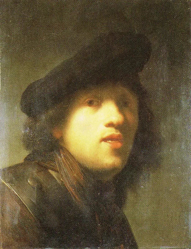 Çilek ve beret ile otoportre - Rembrandt