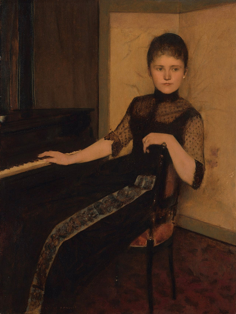 Portre ofjonkvrouwe Maria Francisca Louisa Dommer van Poldersveldt (Ubbergen 1848 - 1925 's-Hertogenbosch) - Fernand Khnopff