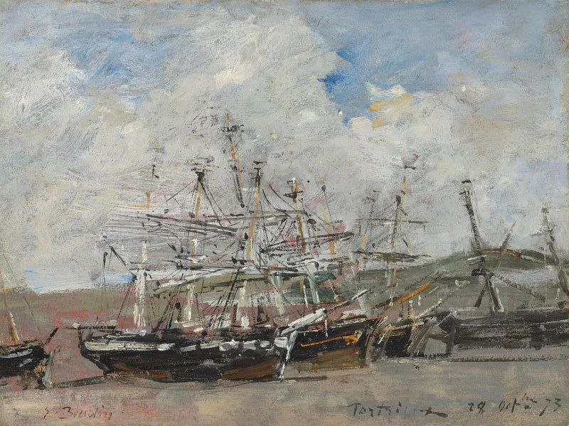 Portrieux. Alçak gelgitli liman - Eugène Boudin