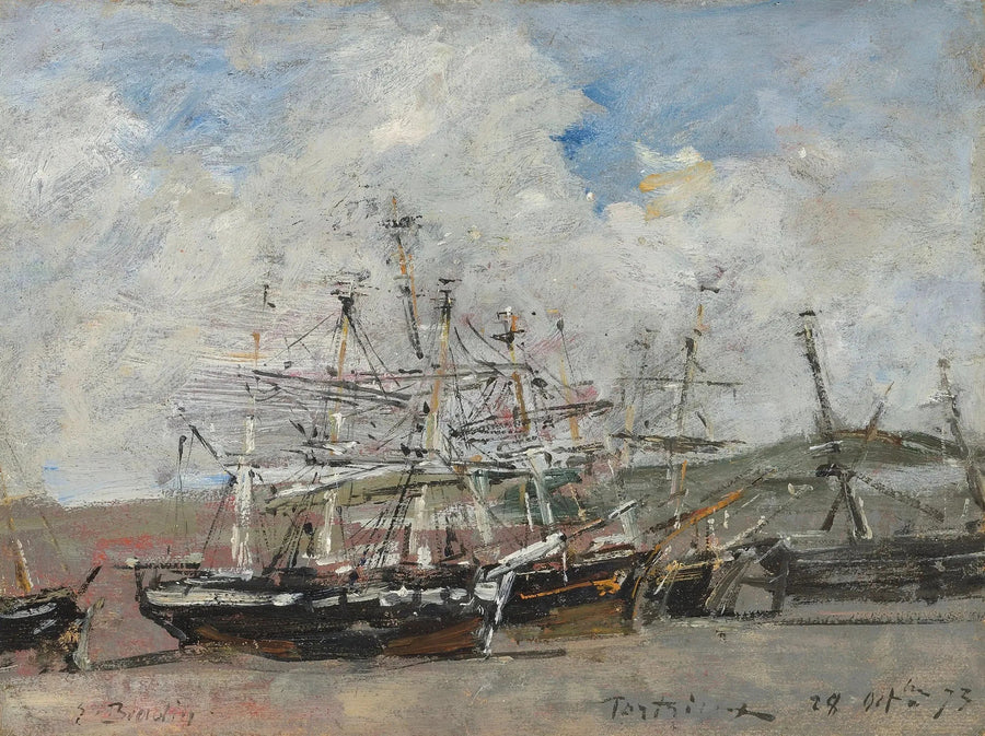 Portrieux. Alçak gelgitli liman - Eugène Boudin