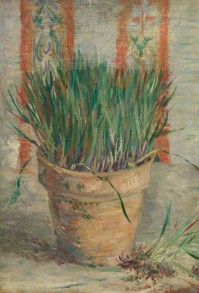 Sarımsaklı frenk soğanı ile çiçek saksısı - Vincent van Gogh