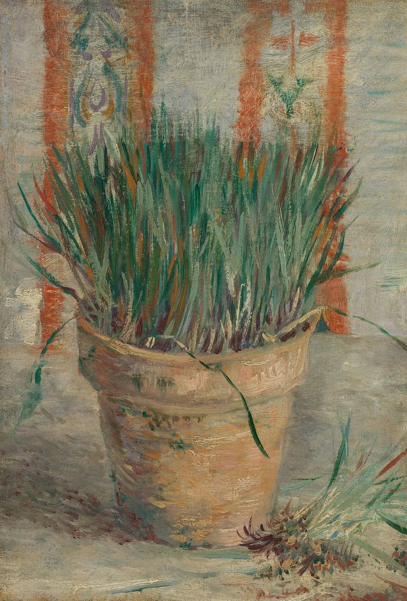 Sarımsaklı frenk soğanı ile çiçek saksısı - Vincent van Gogh