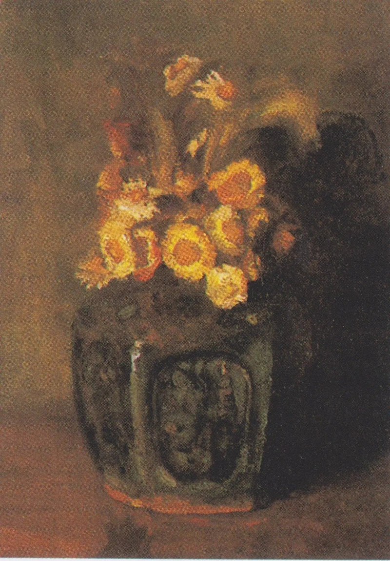 Zencefil kavanozu, krizantemlerle dolu - Vincent van Gogh