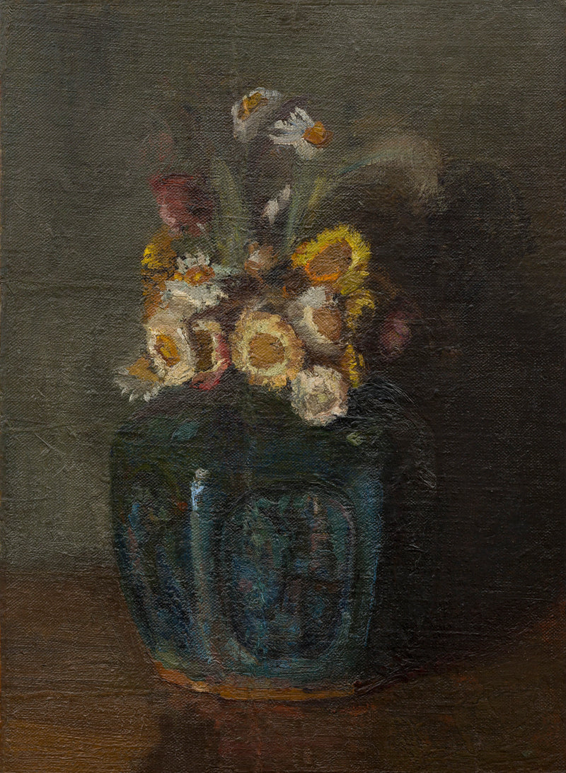 Zencefil kavanozu, krizantemlerle dolu - Vincent van Gogh