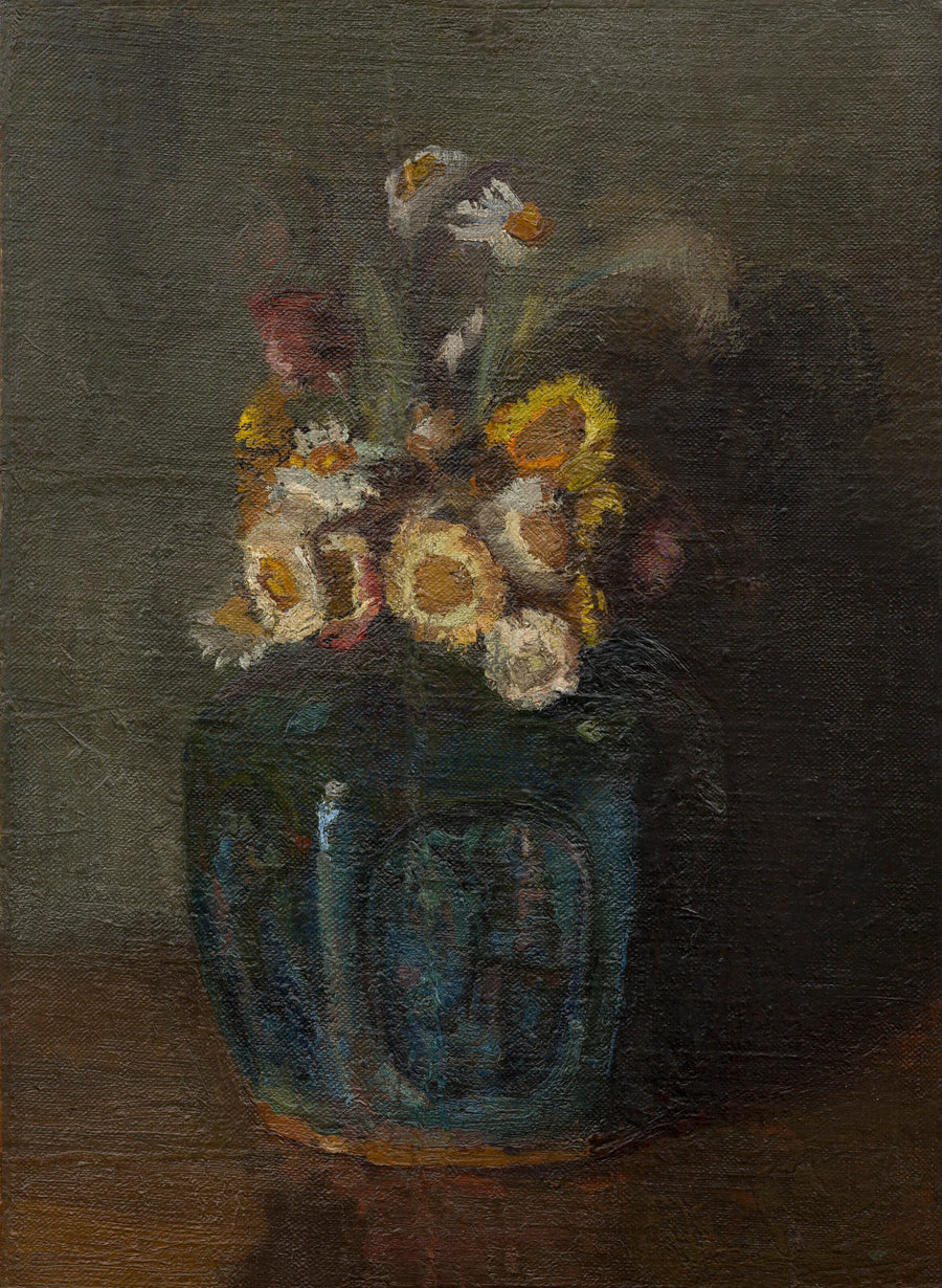 Zencefil kavanozu, krizantemlerle dolu - Vincent van Gogh