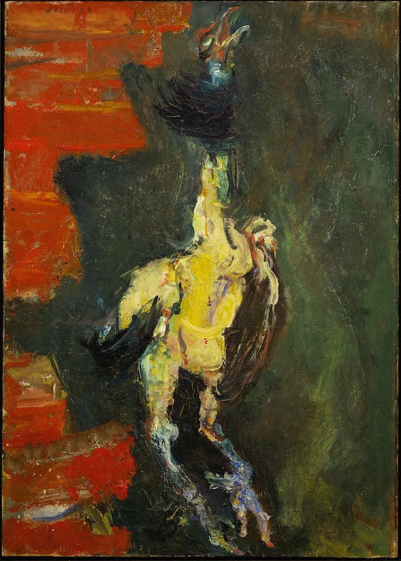 Tuğla duvar önünde asılı tavuk - Chaim Soutine