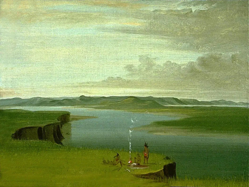 Prairie Bluffs Gün Doğarken, Yellowstone Nehri Ağzı Yakınında - George Catlin