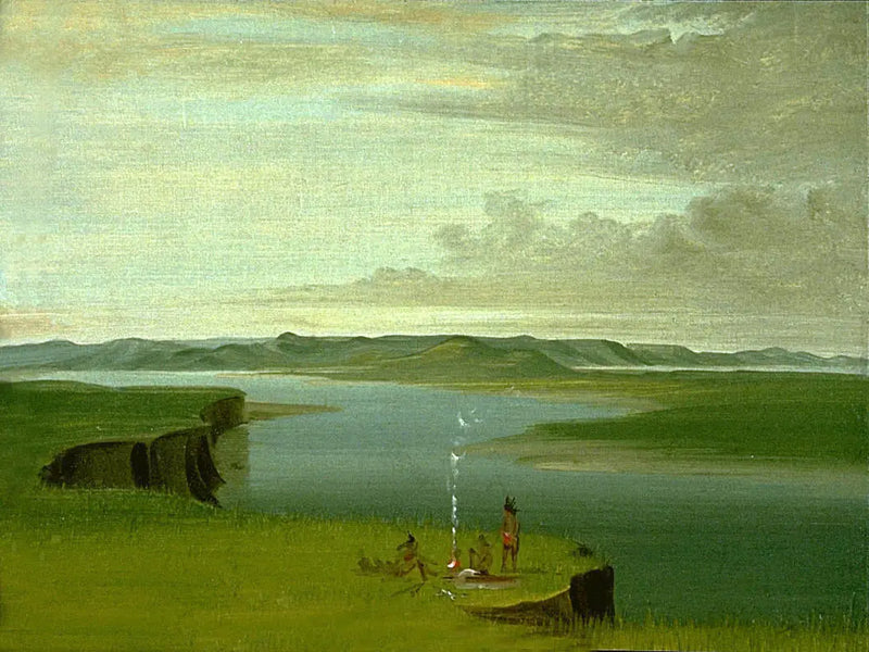 Prairie Bluffs Gün Doğarken, Yellowstone Nehri Ağzı Yakınında - George Catlin