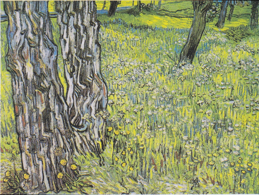 Çiçekli çayır, ağaçlar ve karahindiba - Vincent van Gogh