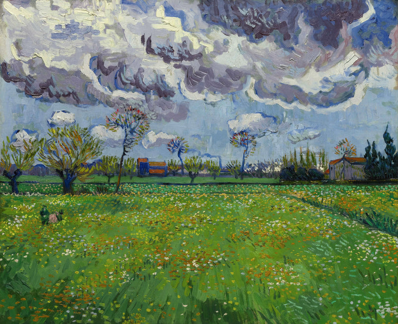 Hareketli bir gökyüzü altında manzara - Vincent van Gogh