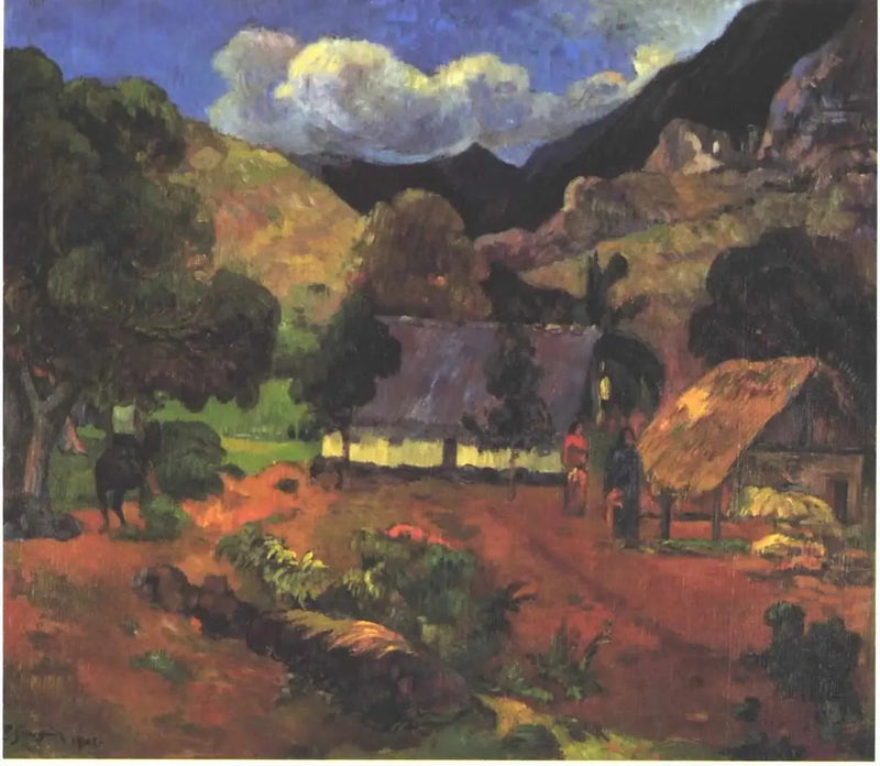 Kulübelerin Yanında - Paul Gauguin