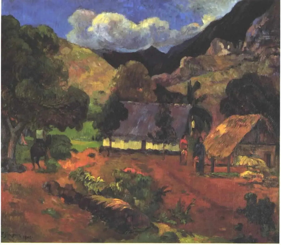 Kulübelerin Yanında - Paul Gauguin