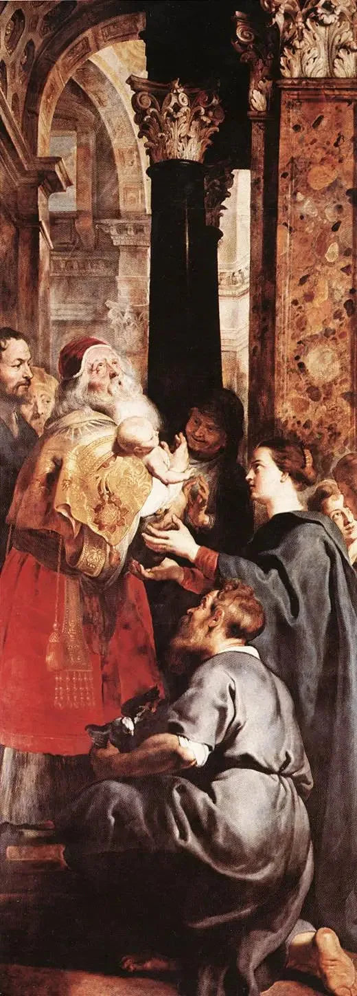Tapınakta Tanıtım (üçlü panelin sağ paneli) - Peter Paul Rubens