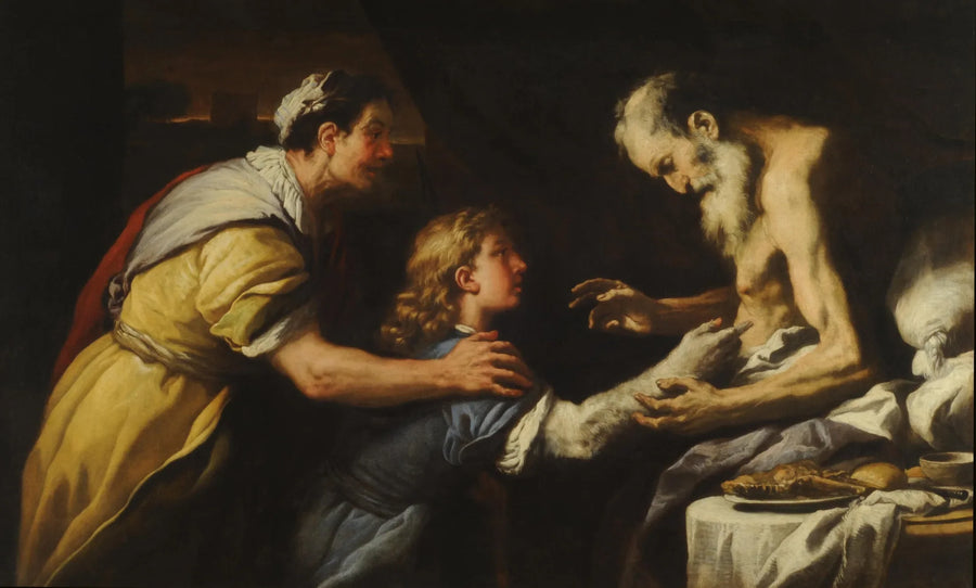 Jacob ve İshak'a Sunum - Luca Giordano