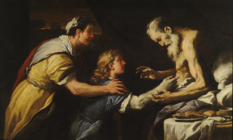 Jacob ve İshak'a Sunum - Luca Giordano