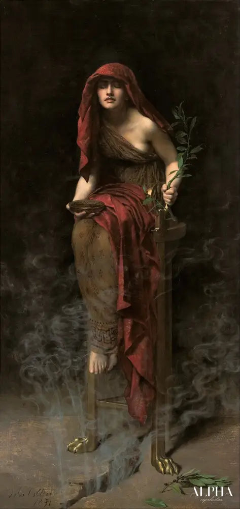 Prêtresse de Delphes de John Collier - Reproductions de tableaux et peintures haut de gamme