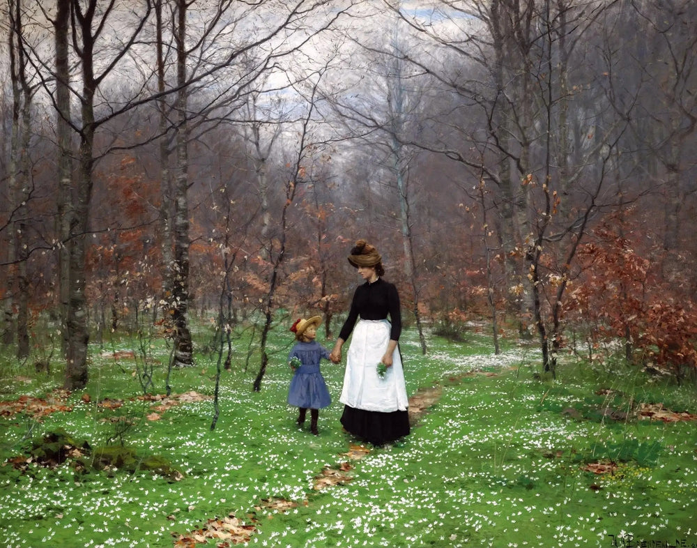 Printemps; les premières anémones - H. A. Brendekilde - Alpha Reproduction