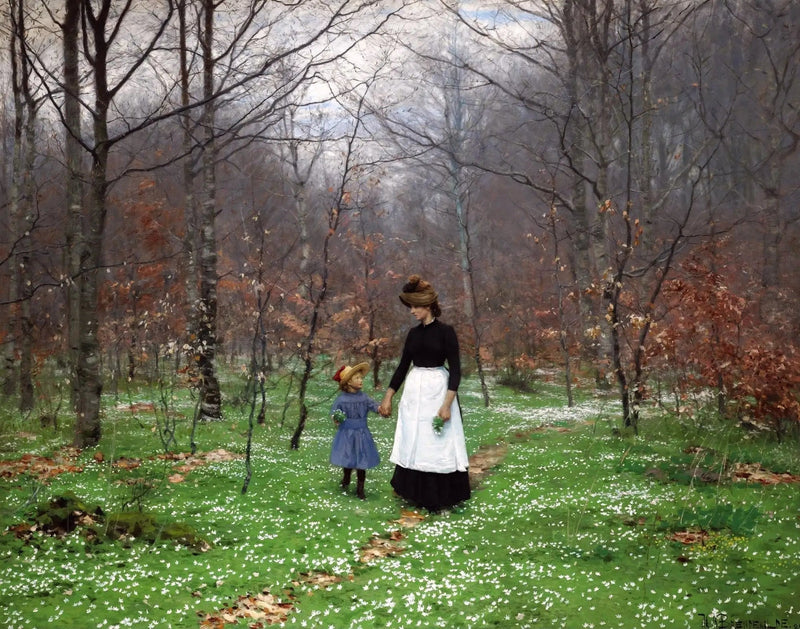 İlkbahar; ilk anemonlar - H. A. Brendekilde