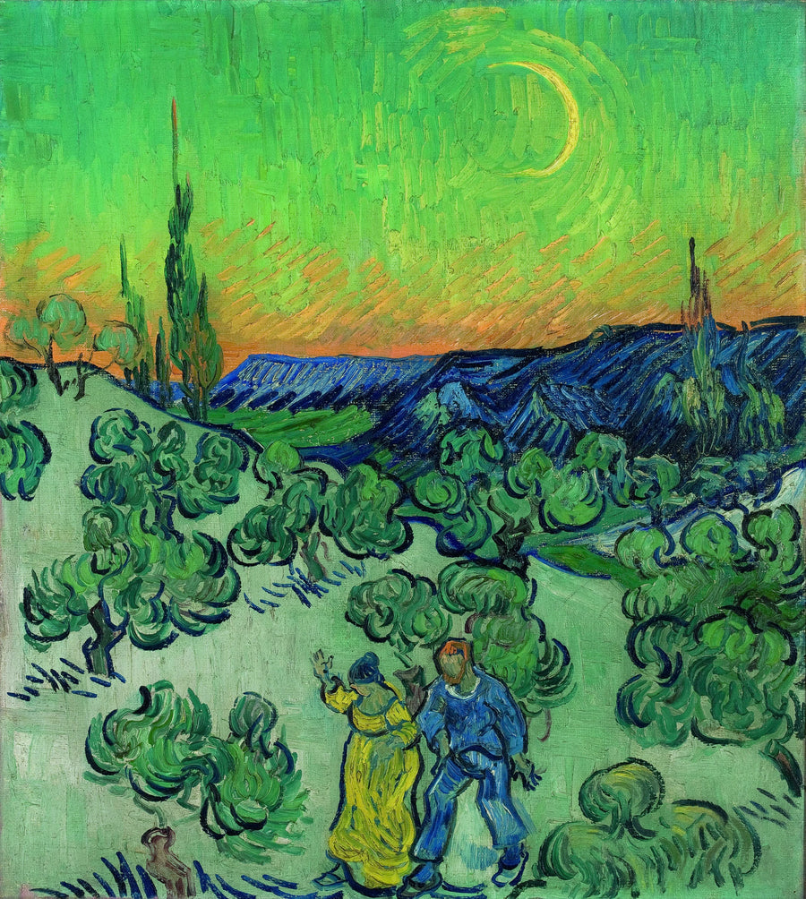 Ay ışığı altında bir çift yürüyüş - Vincent van Gogh