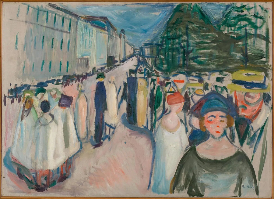 Karl Johan'da Yürüyüş - Edvard Munch