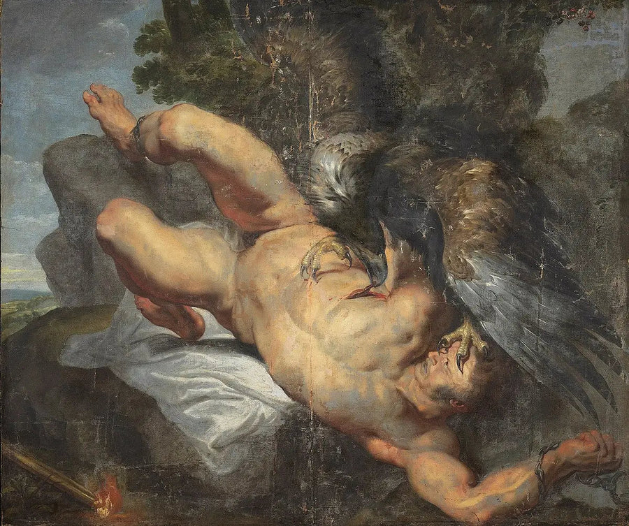 Zincire vurulmuş Prometheus, kartal ile - Peter Paul Rubens