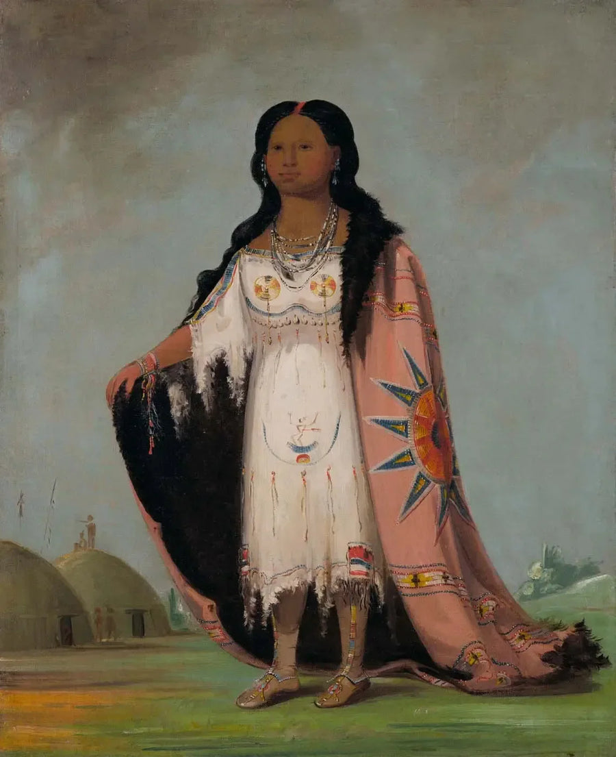 Pshán-shaw, parfümlü ot, kanlı elini tutan on iki yaşında kız - George Catlin