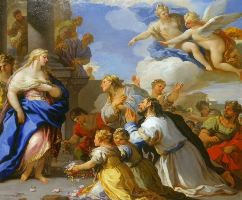 Halk tarafından onurlandırılan Psyche - Luca Giordano