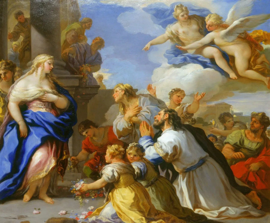 Halk tarafından onurlandırılan Psyche - Luca Giordano