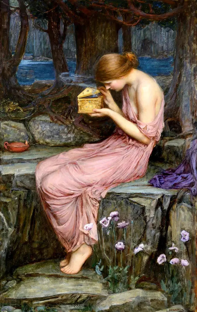Altın kutuyu açan Psyche - John William Waterhouse