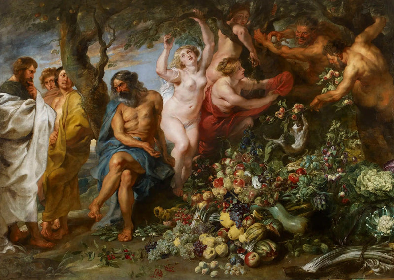 Pythagoras vejetaryenliği savunurken - Peter Paul Rubens