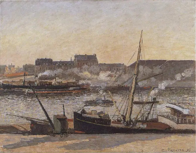 Borsa İskelesi, Rouen, öğleden sonra - Camille Pissarro