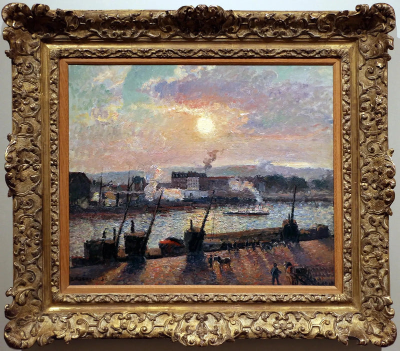 Borsa İskelesi, Rouen, gün batımı - Camille Pissarro