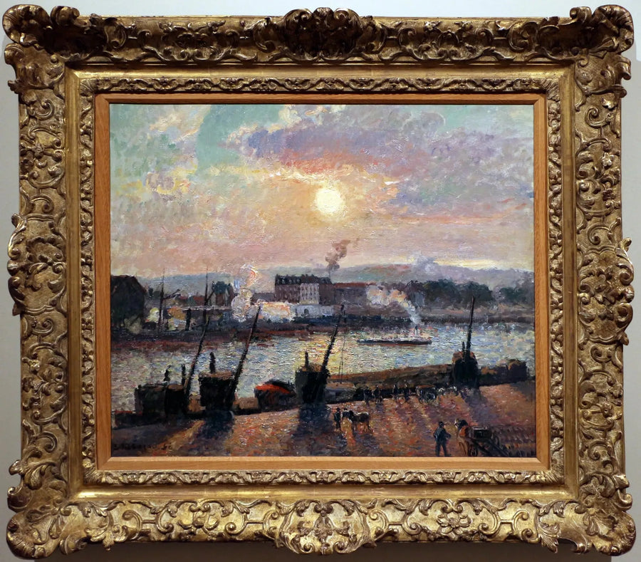 Borsa İskelesi, Rouen, gün batımı - Camille Pissarro