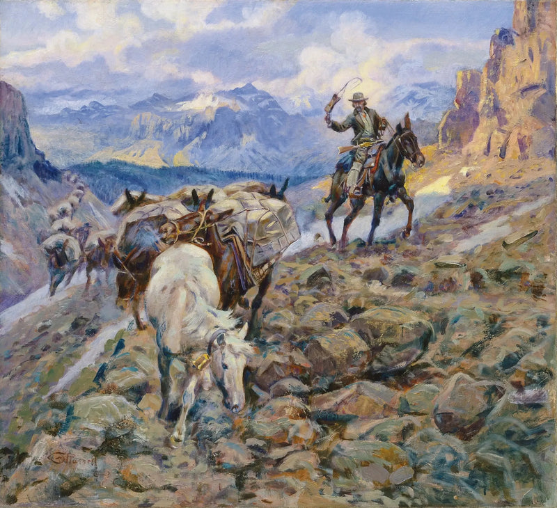 Elmaslar Taşıyan Mula - Charles Marion Russell