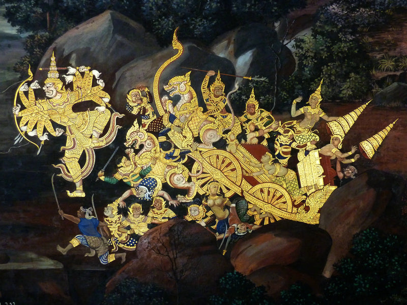 Ramakien, panneau 110 du cloître de Wat Phra Kaew - Ateliers royaux de Bangkok